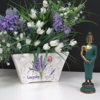 Statue Messing Buddha stehend 17 cm Handarbeit Unikat Deko