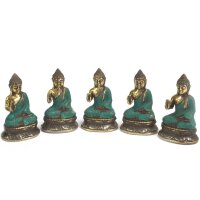 Statuen Set Buddha 5 Stück Abhaya Mudra Messing...