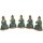 Statuen Set Buddha 5 Stück Abhaya Mudra Messing massiv 6 cm