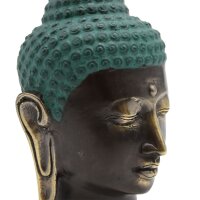 Deko Statue Buddha Kopf Messing massiv 14,5 cm hoch Feng...