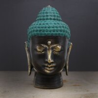 Deko Statue Buddha Kopf Messing massiv 14,5 cm hoch Feng Shui
