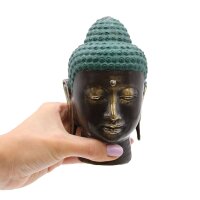 Deko Statue Buddha Kopf Messing massiv 14,5 cm hoch Feng Shui
