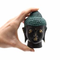 Deko Figur Buddha Kopf Messing Antik 10cm Handarbeit Feng...