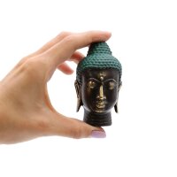 Statue Deko Buddha Kopf 8 cm Messing massiv Feng Shui