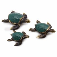 Statuen 3er Set Schildkröten Messing massiv klein Deko