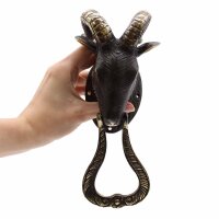Türklopfer Messing Antik Ziegenkopf H: 19 cm Handarbeit