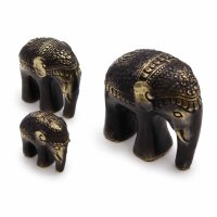 Deko Statuen Elefanten 3er Set Messing massiv klein...