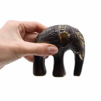 Deko Statuen Elefanten 3er Set Messing massiv klein Handarbeit