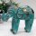 Dekostatue Elefant Holz H: 24 cm handgeschnitzt in Türkis Gold