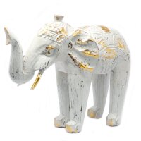 Figur Elefant Albesia Holz H: 24 cm Handarbeit in...
