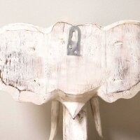 Wandfigur Elefantenkopf Alabasia Holz H: 29 cm in Weiß Gold