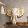 Wandfigur Elefantenkopf Alabasia Holz H: 29 cm in Weiß Gold