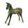 Figur Pferd 32 cm hoch Holz in Türkis Gold Handarbeit