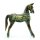 Figur Pferd 32 cm hoch Holz in Türkis Gold Handarbeit