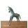 Figur Pferd 32 cm hoch Holz in Türkis Gold Handarbeit
