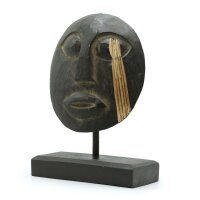 Stammesmaske Indonesien Timor Schwarz 27 cm Deko Albesia Holz