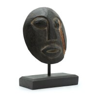 Stammesmaske Indonesien Timor Schwarz 27 cm Deko Albesia Holz