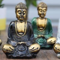 Figuren Buddha 6er Set H: 4 cm klein in Gold Bunt Handbemalt