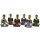 Figuren Buddha 6er Set H: 4 cm klein in Gold Bunt Handbemalt