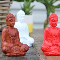 Statuen Buddha 6er Set Bunt Handbemalt 8 cm hoch Deko