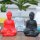 Statuen Buddha 6er Set Bunt Handbemalt 8 cm hoch Deko