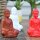 Statuen Buddha 6er Set Bunt Handbemalt 8 cm hoch Deko
