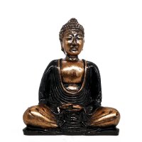 Dekofigur Buddha 15 cm Handbemalt Dhyana Mudra Schwarz Gold