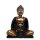 Dekofigur Buddha 15 cm Handbemalt Dhyana Mudra Schwarz Gold