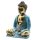 Dekostatue Buddha 15 cm Dhyana Mudra Handbemalt Bunt