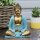 Dekostatue Buddha 15 cm Dhyana Mudra Handbemalt Bunt