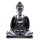 Dekostatue Buddha 15 cm Dhyana Mudra Schwarz Grau Handbemalt