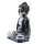 Dekostatue Buddha 15 cm Dhyana Mudra Schwarz Grau Handbemalt