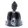 Dekostatue Buddha 15 cm Dhyana Mudra Schwarz Grau Handbemalt