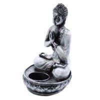 Dekofigur Buddha 9 cm Weiß Handbemalt Resin Anjali...