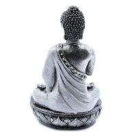 Dekofigur Buddha 9 cm Weiß Handbemalt Resin Anjali Mudra
