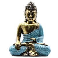 Statue Deko Buddha Resin 22 cm Handbemalt Varada Mudra