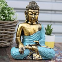 Statue Deko Buddha Resin 22 cm Handbemalt Varada Mudra
