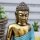 Statue Deko Buddha Resin 22 cm Handbemalt Varada Mudra