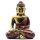Figur Buddha Resin 22 cm in Gold Rot Varada Mudra Handbemalt