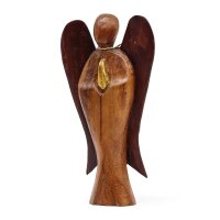 Deko Statue Hati-Hati Engel 20 cm aus Suarholz Handarbeit