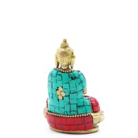 Statue Buddha klein7,5 cm aus Messing Howlit Handarbeit