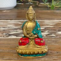 Statue Buddha klein7,5 cm aus Messing Howlit Handarbeit
