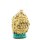 Statue Buddhakopf Messing Howlit massiv H: 8 cm Handarbeit