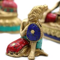 Statue klein 6,5 cm Messing Howlit Buddha Denkpose...