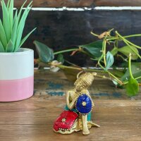 Statue klein 6,5 cm Messing Howlit Buddha Denkpose Handarbeit