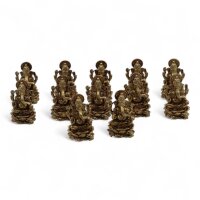 Statuen Set Ganesha 12 Stück Messing 3 cm Hindu...