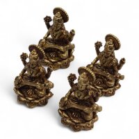 Figuren Set Sarasvati 4 Stück 4,9 cm Messing Handarbeit Deko