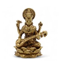 Statuen Set Sarasvati 6 Stück Messing 4 cm Hindu...