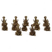 Statuen Set Lakshmi 12 Stück Messing massiv 3 cm Handarbeit