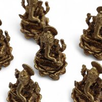 Figurenset Ganesha 6 Stück 3,7 cm Messing Handarbeit Deko